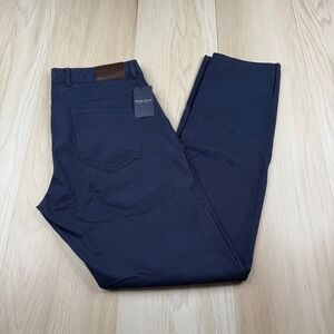 Peter Millar Crown Crafted Delvin Mans Navy Stretch Twill Chino Pants Sz 34 NWT